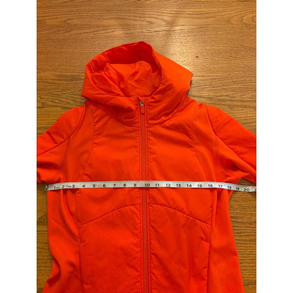 Lululemon Push Your Pace Jacket Solar Orange Size 12 Athleisure Thumb Holes - Picture 7 of 16